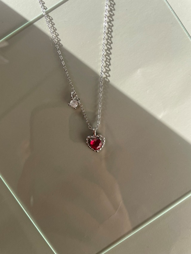 zirconia heart necklace