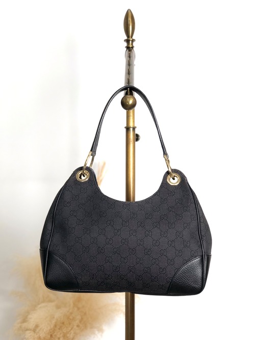 GUCCI グッチ GG ショルダーバッグ ブラック キャンバス レザー ワンショルダー vintage ヴィンテージ オールド 2wjvts