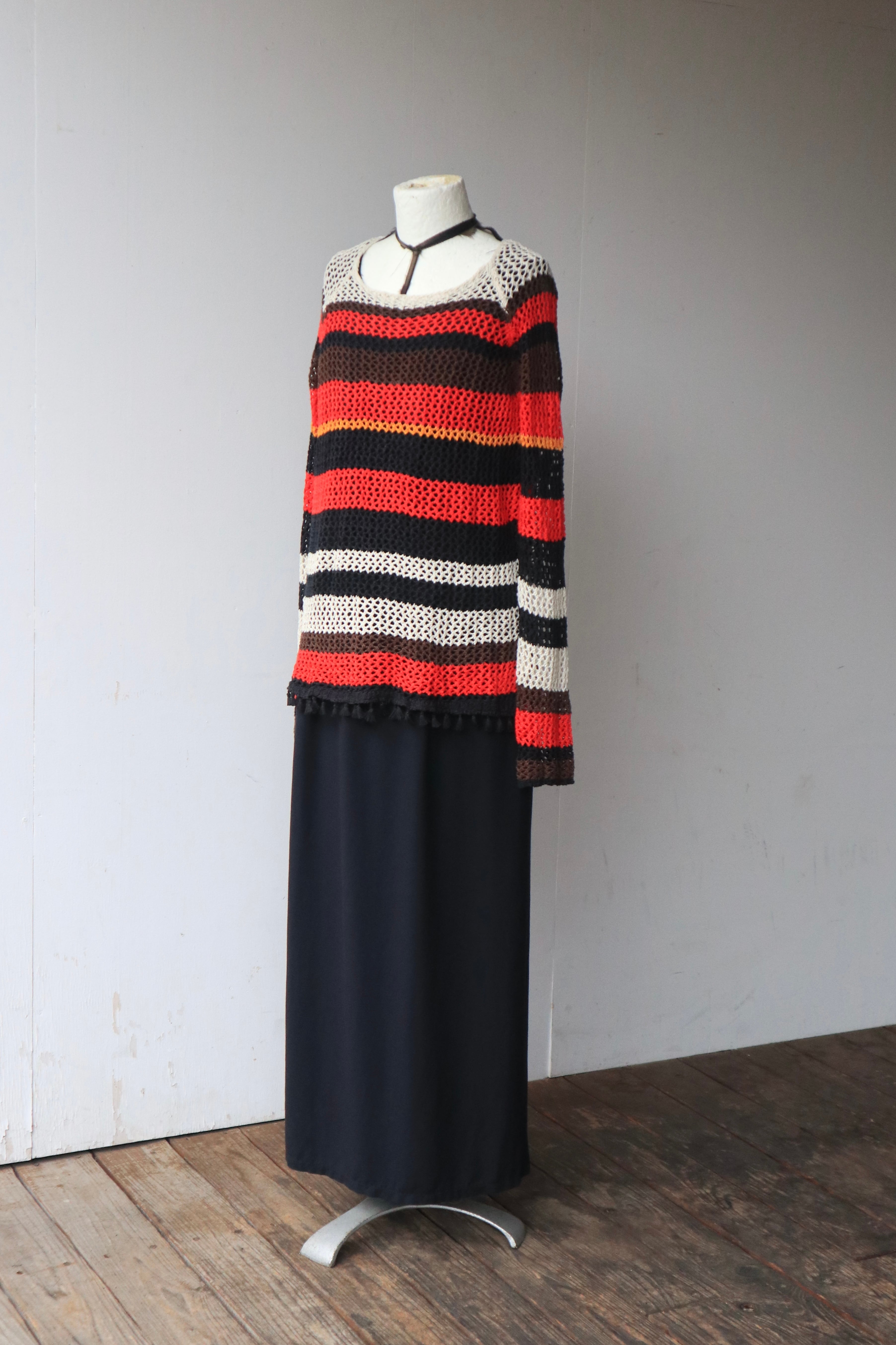 fringe knit tops | naname vintage