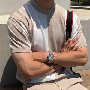 カラーブロックニットTシャツ　MT0080236