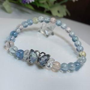 No1.~Butterfly~ミックスベリル×フローライト デザインブレスレット