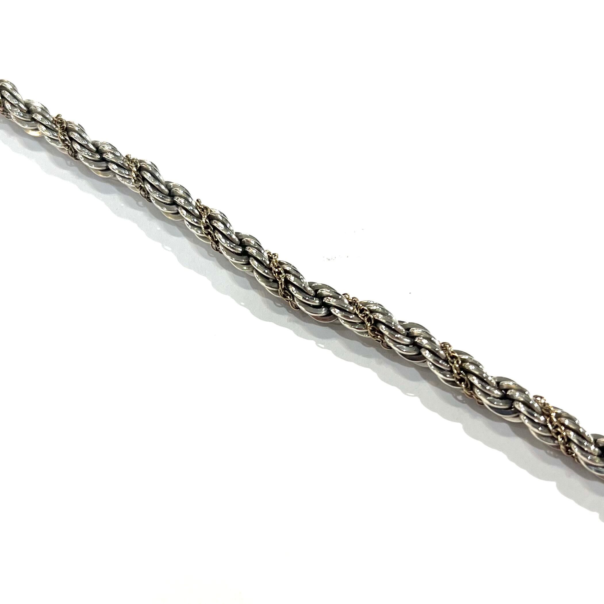 TIFFANY & CO.】2971 silver925×14K ツイストスクリューチェーン