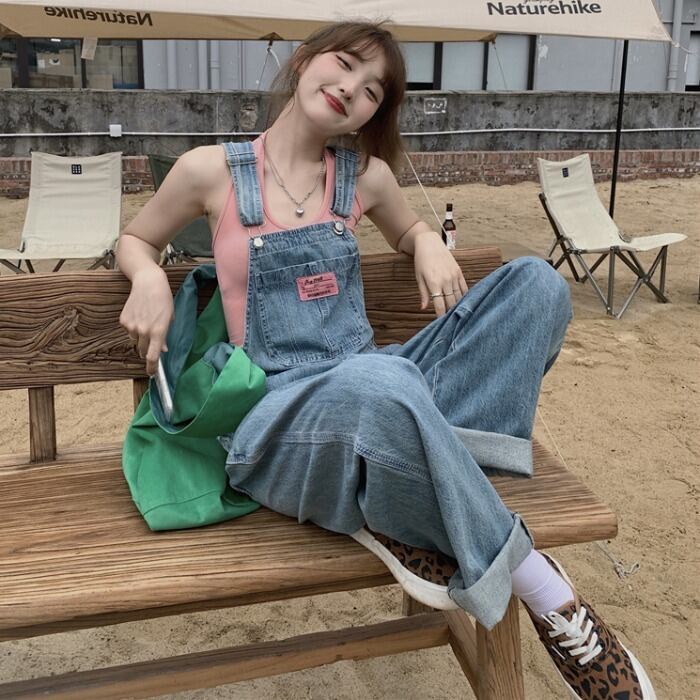 サマースタイルルーズオーバーオール レッド 夏物 ドラファッションホール48006618962