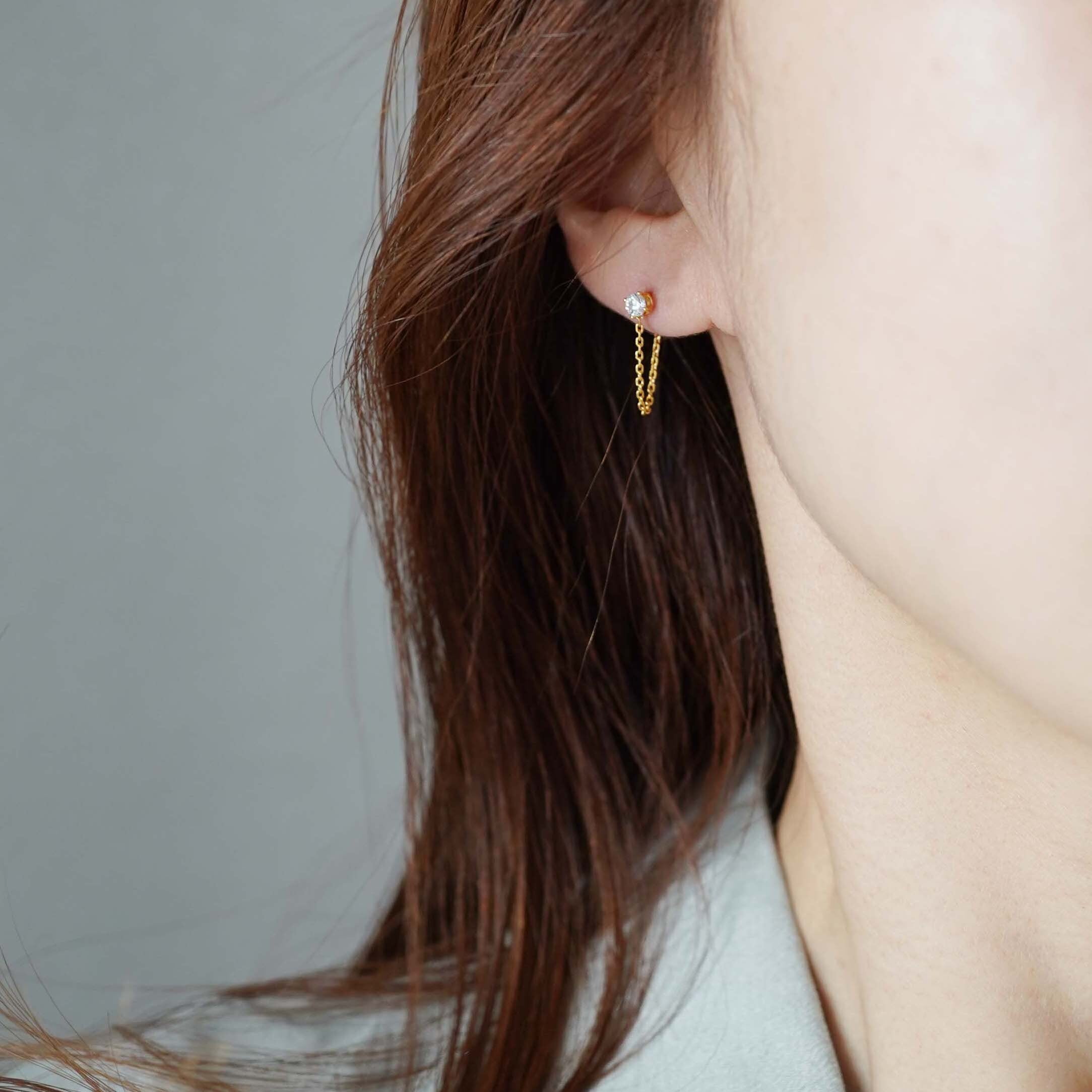 SV925 CZチェーンピアス