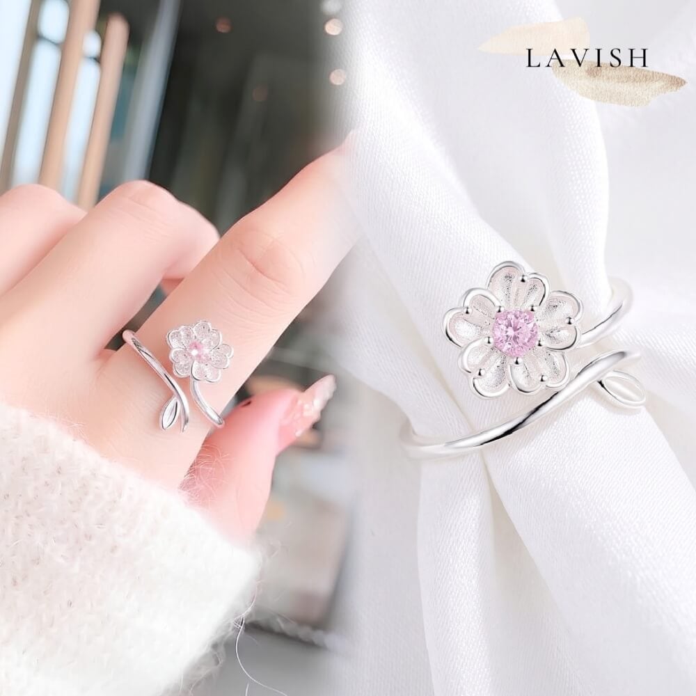 フラワーモチーフ リング ｜ フリーサイズ 指輪 レディース | LAVISH