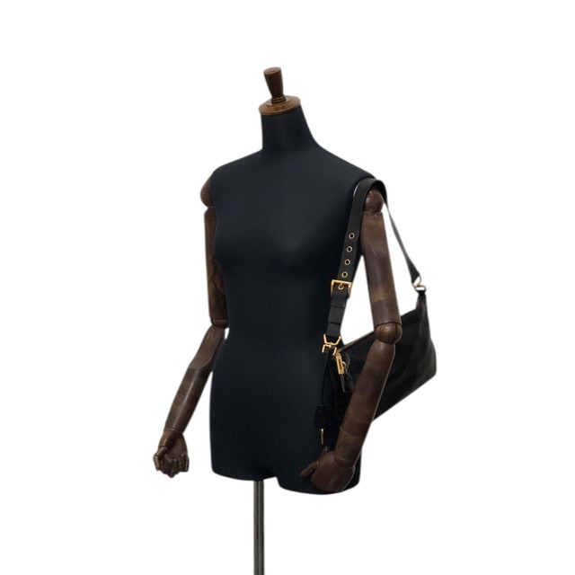 PRADA プラダ ショルダーバッグ ブラック カデナ レザー セミショルダーバッグ vintage ヴィンテージ オールド chvuhk