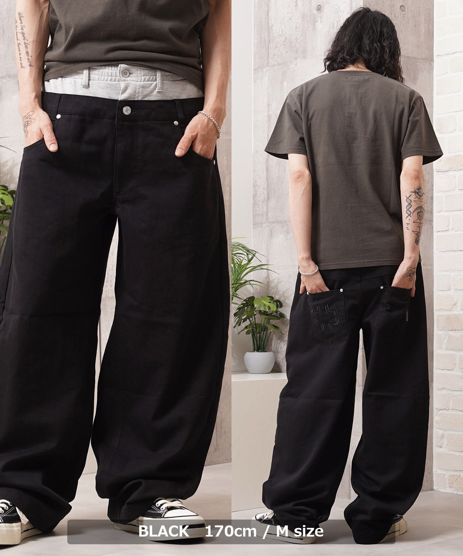 ◇ダブルウエスト ワイドカーブパンツ◇lf-26202 | 1111clothing