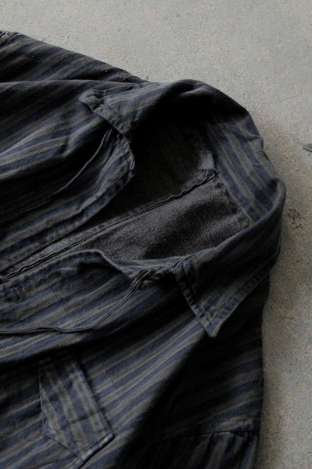 VENTITANK PROJECT Bulgarian Army 1950's-60's Dead Stock Custom Remade & Dyed Sumi Kuro Sleeping Shirt Jacket Type Navy Multi1 ブルガリア軍 スリーピングシャツ ジャケット 50s 黒染め