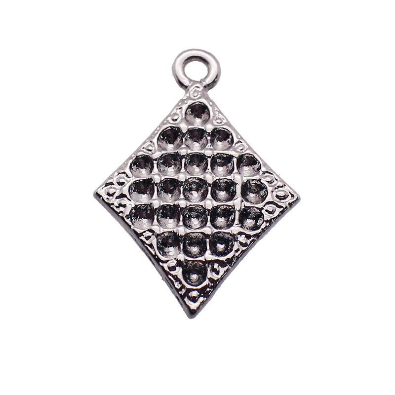 チャーム ダイヤモンド ひし形 キーホルダー 10個 20mm×14mm [cha