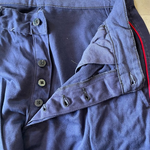 70s フレンチワーク コットン ブルー パンツ 詳細写真6