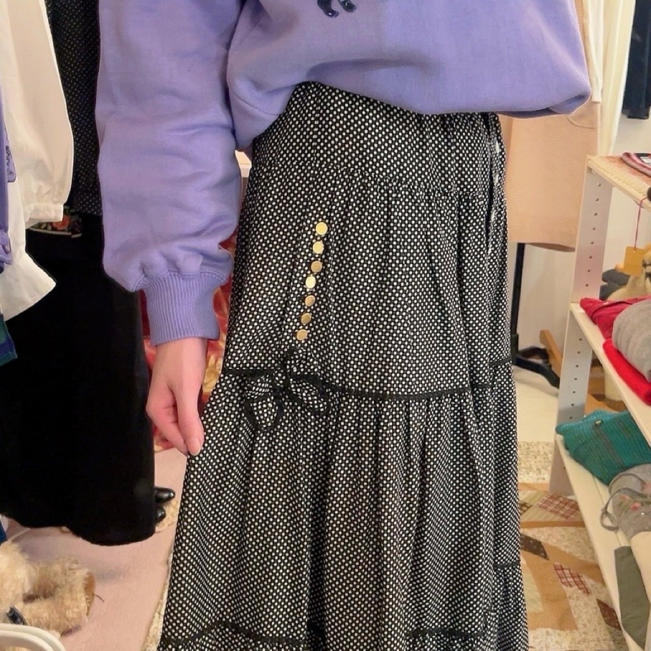 PINKHOUSE / dot tiered skirt