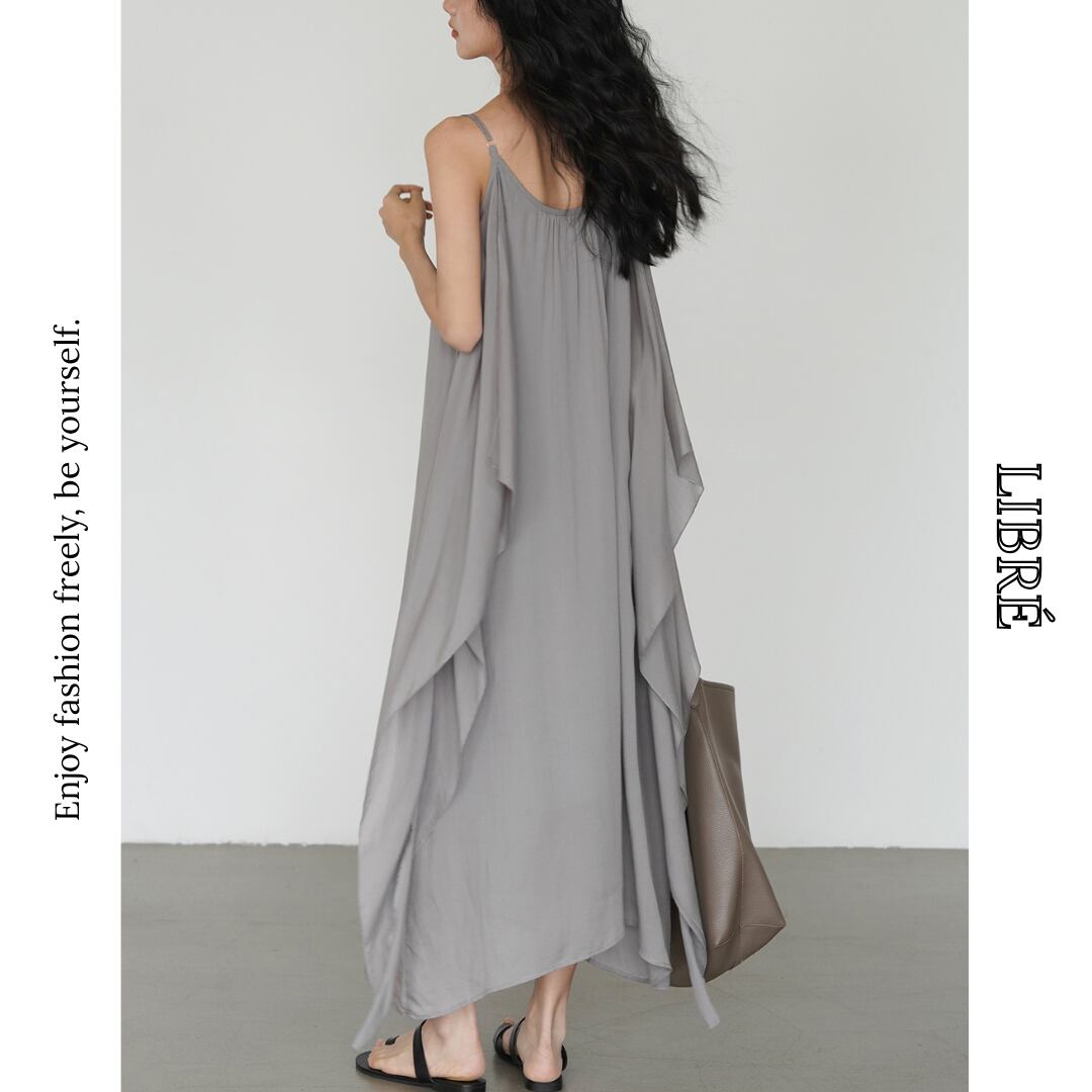 chiffon flare camisole dress L0511