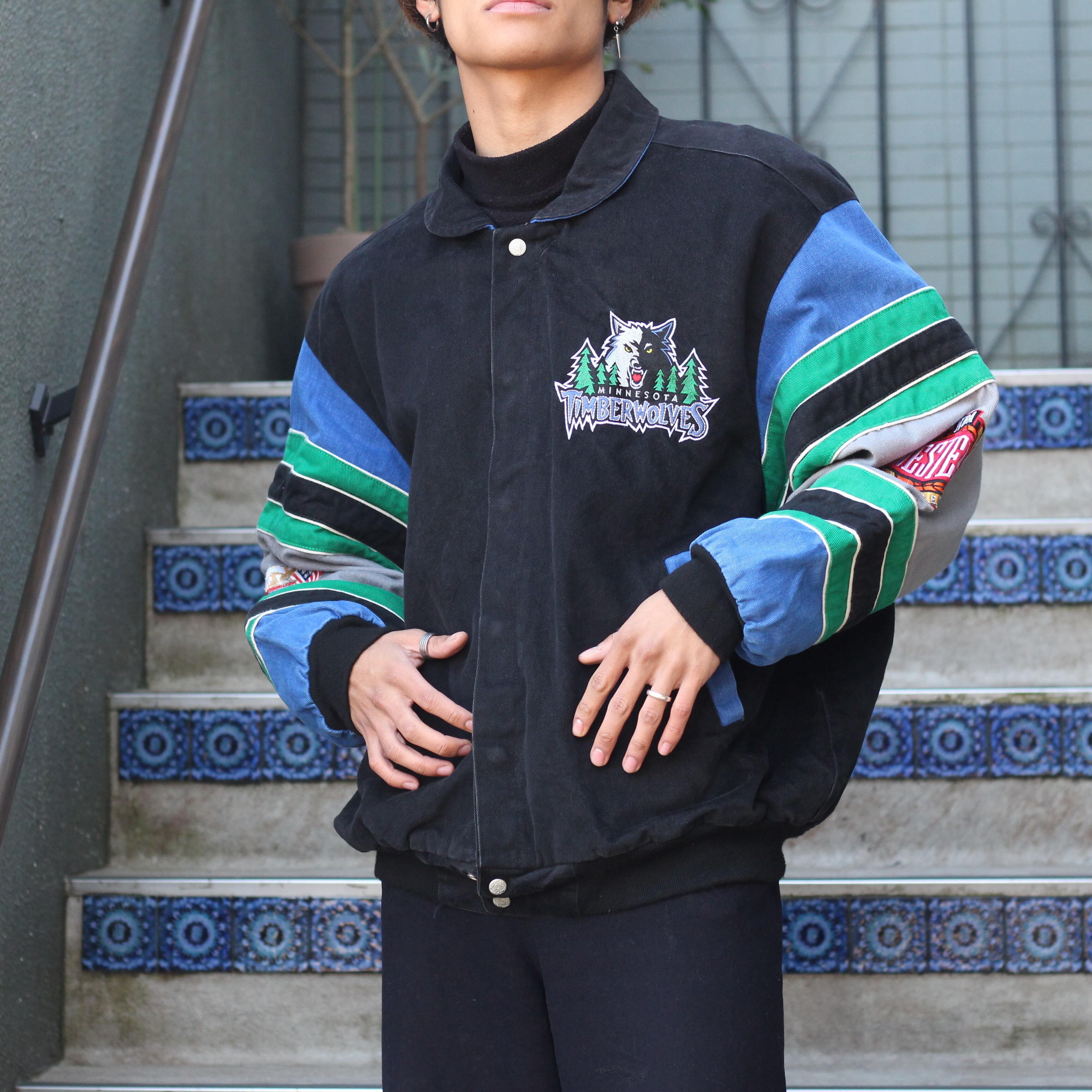 MLB】ジェフハミルトン さくかっ ドジャース スタジャン 全刺繍 XL 青 