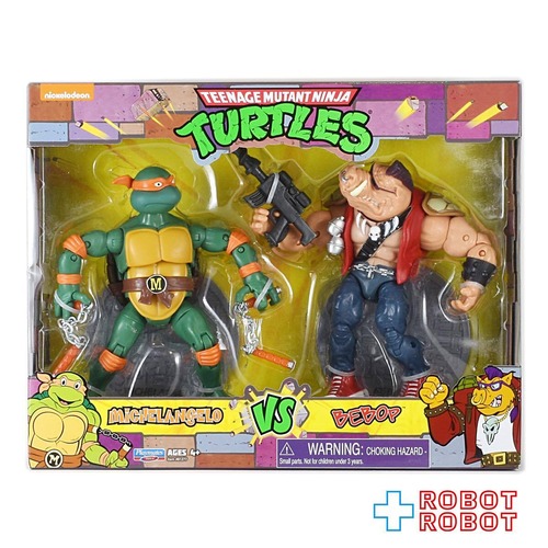プレイメイツ タートルズ TMNT ミケランジェロ vs ビバップ 2パック 6インチ アクションフィギュア