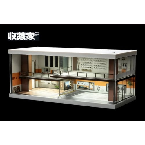 収蔵家 1/64 カーディーラーショールーム (Beige / Brown) ライト付 SCJ82075