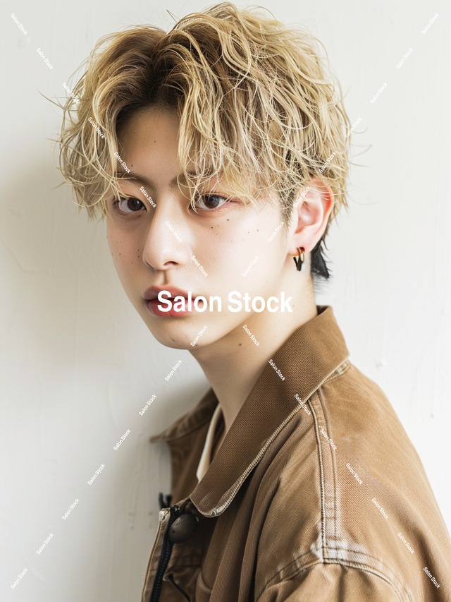 【メンズ】ハイトーン波打ちパーマ