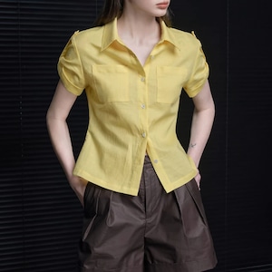 リネンブレンドシャツ ・21347 リネンブレンドシャツ ・21347