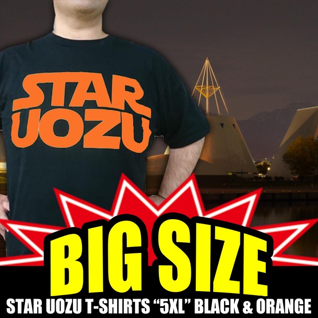 【ビッグサイズ】STAR UOZU "オレンジプリント" Tシャツ【5XL】