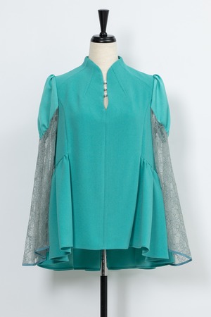 Pearl Sleeve Lace Blouse　MINT