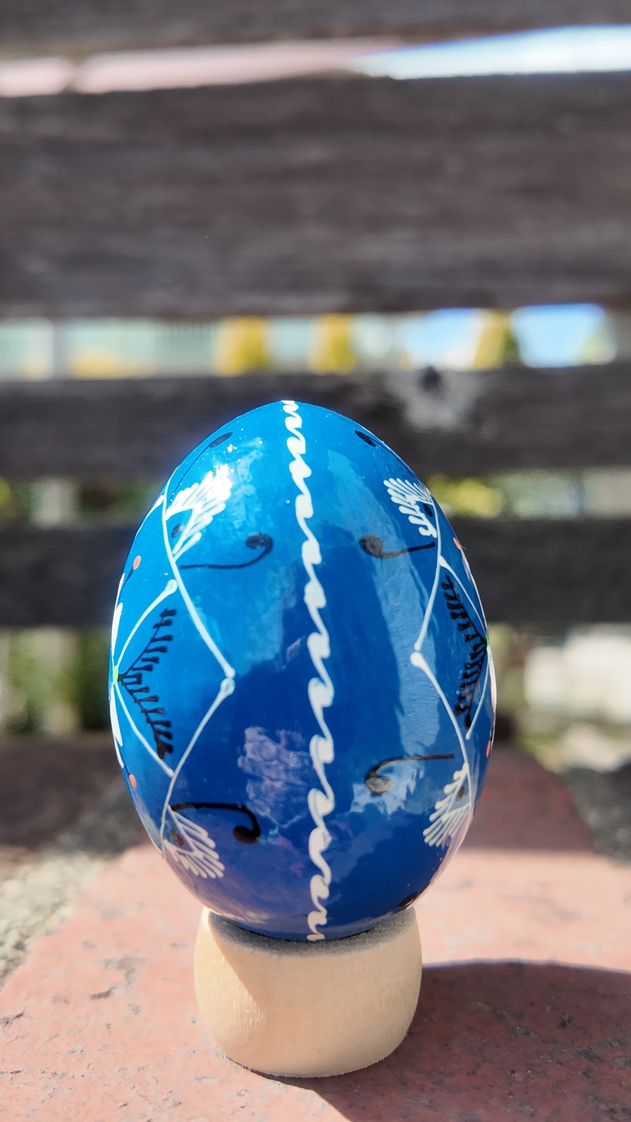 装飾用木製プィサンカ（イースターエッグ）with stand　コロミヤモデル - 2