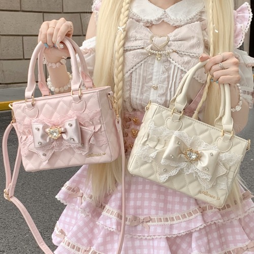 ゆめかわ♡全3カラー　フリルリボン2wayバッグ　bag53