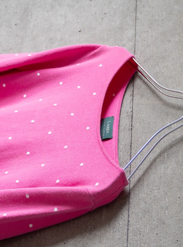"LAUREN RALPH LAUREN" 1990s Dots boatneck knit