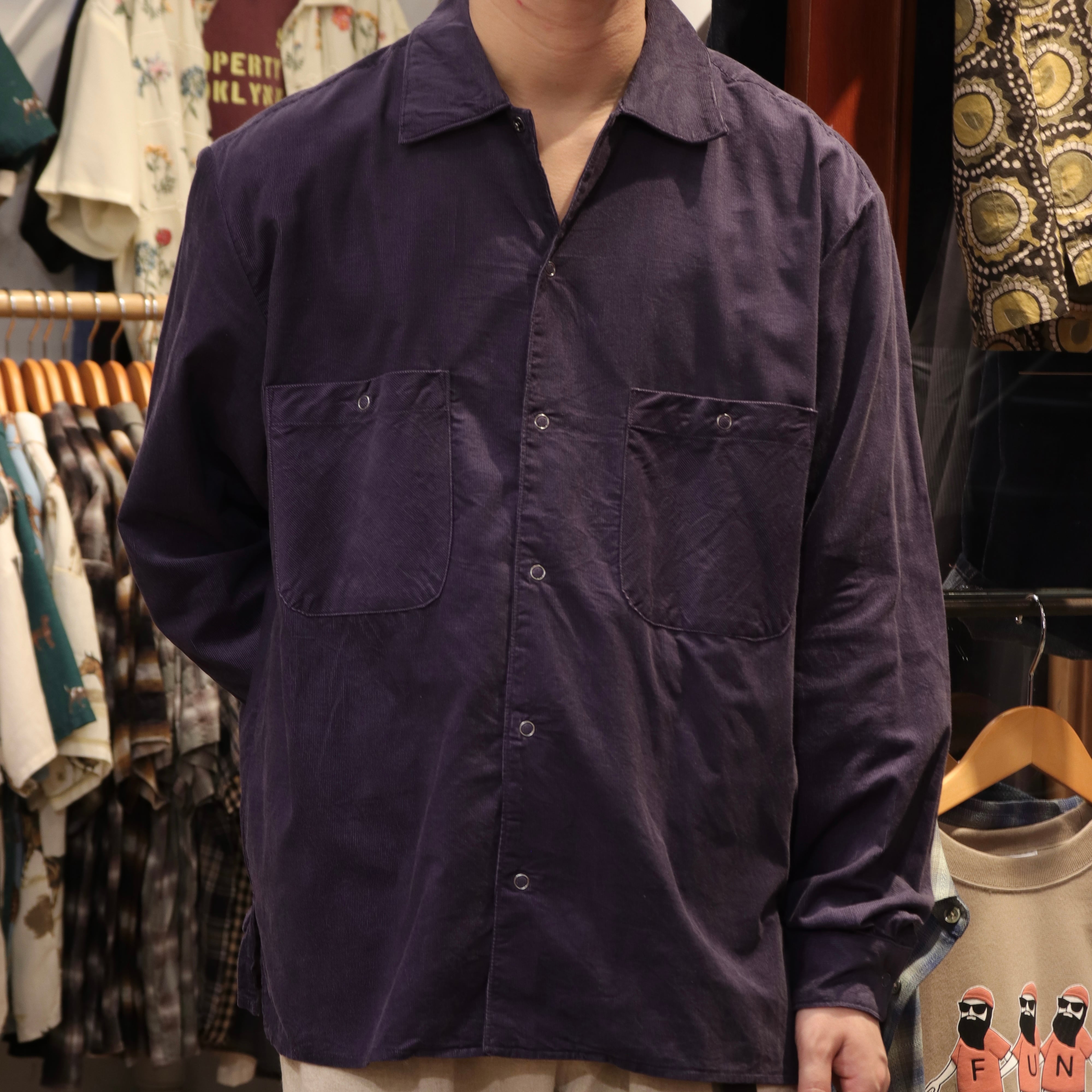 MANUAL ALPHABET】CORD OPEN COLLOR SNAP SHIRT | ROGER'S North land
