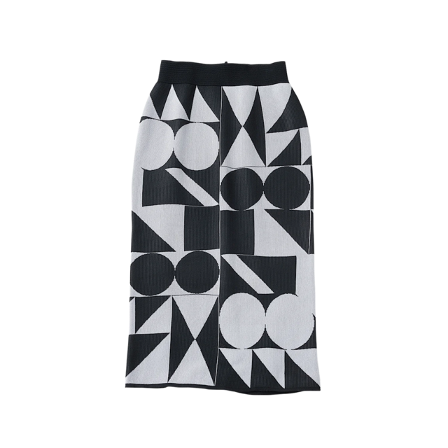 TRICOTÉ / ○△□ pattern skirt TR23SK008