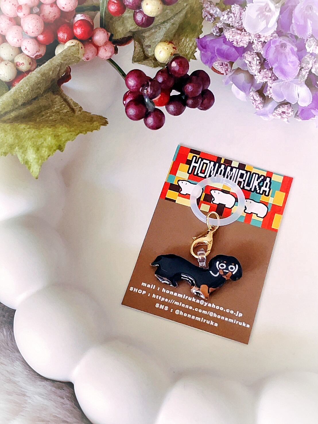 ダックスフントのアンブレラマーカー(ブラック)