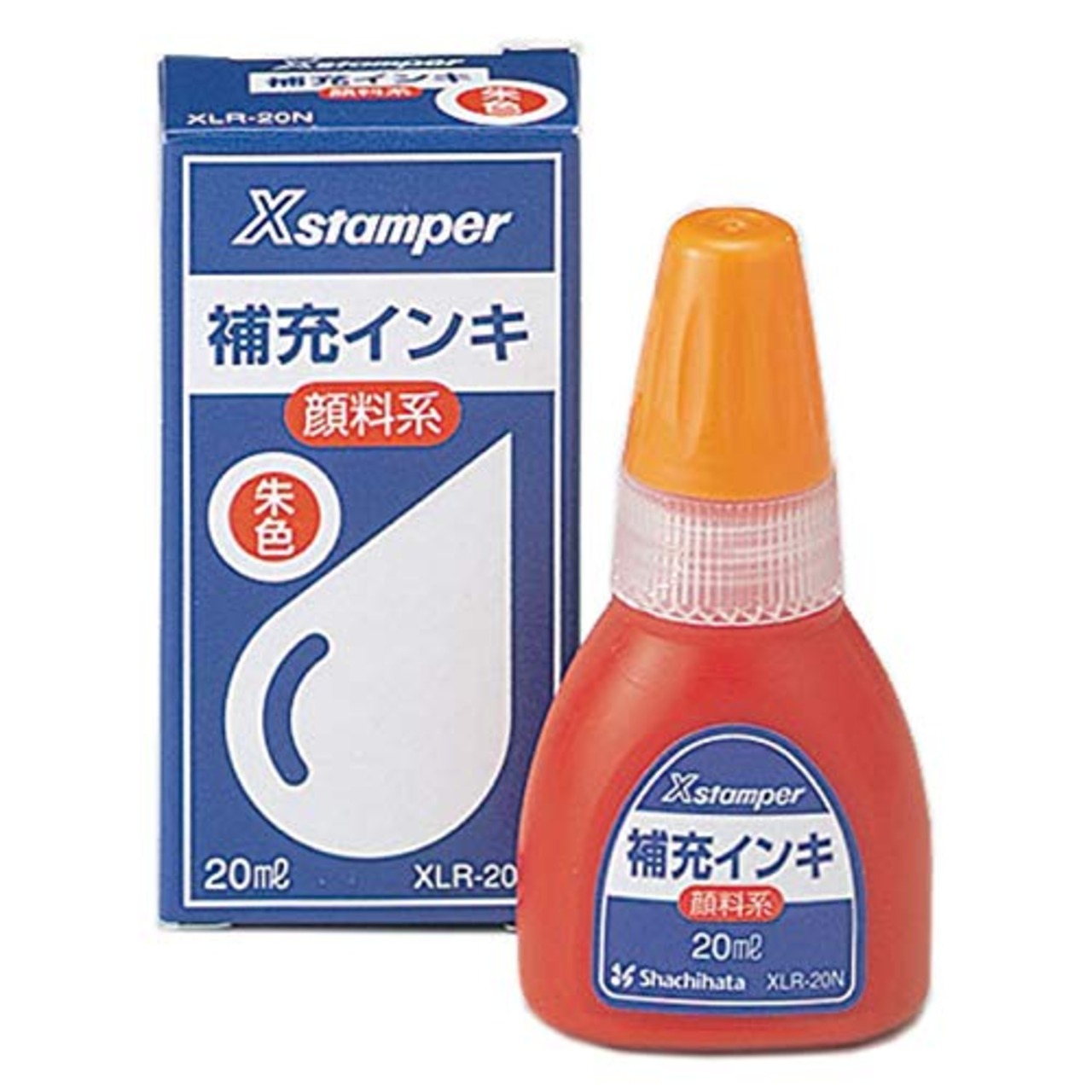 シャチハタ Xスタンパー 補充インク 顔料系 XLR-20N 20ml 朱色