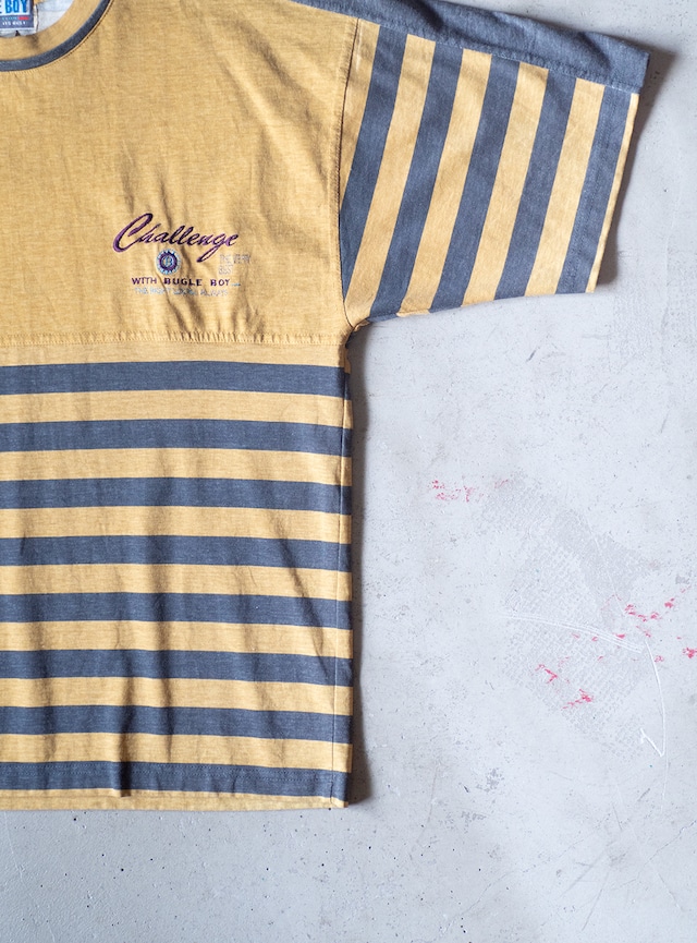 "BUGLE BOY" 1990s Panel border t-shirt