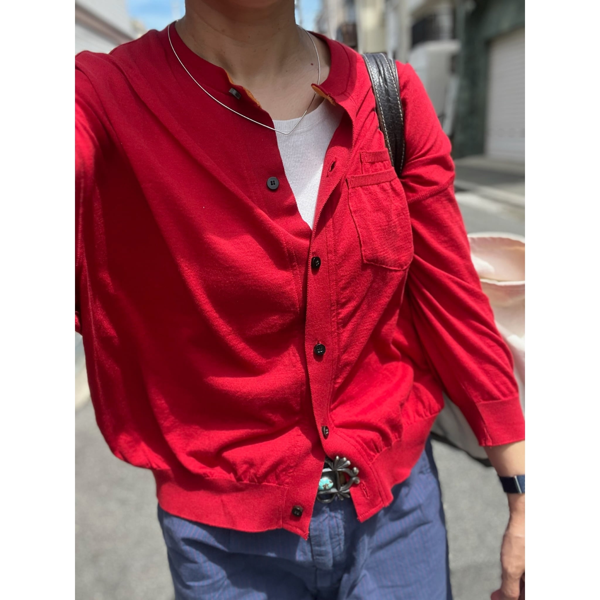 Simva115-0010-DarkRed 18G Drop Shoulder Cardigan | O'KEEFFE Online