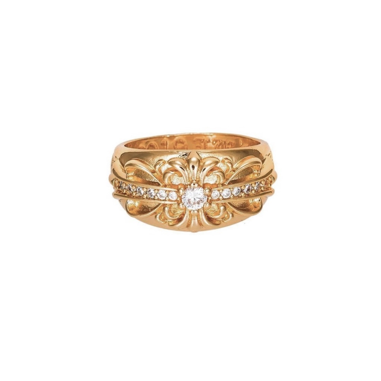 FLORAL RING MEDIUM GOLD