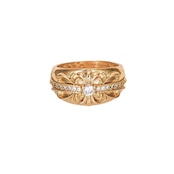 FLORAL RING MEDIUM GOLD