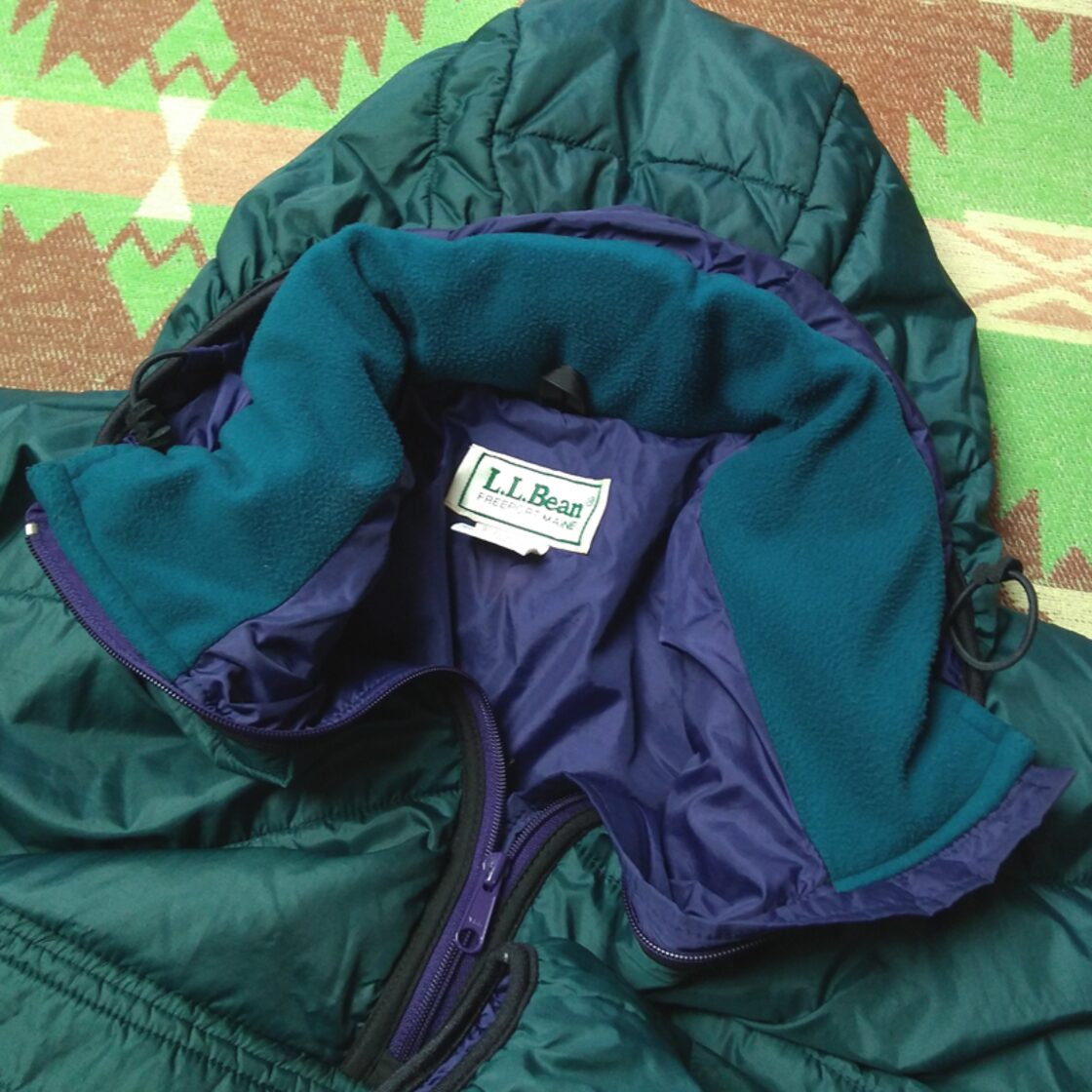 90s L.L.Been 短丈 down puffer jacket y2k緑 90s L.L.Bean Primaloft 