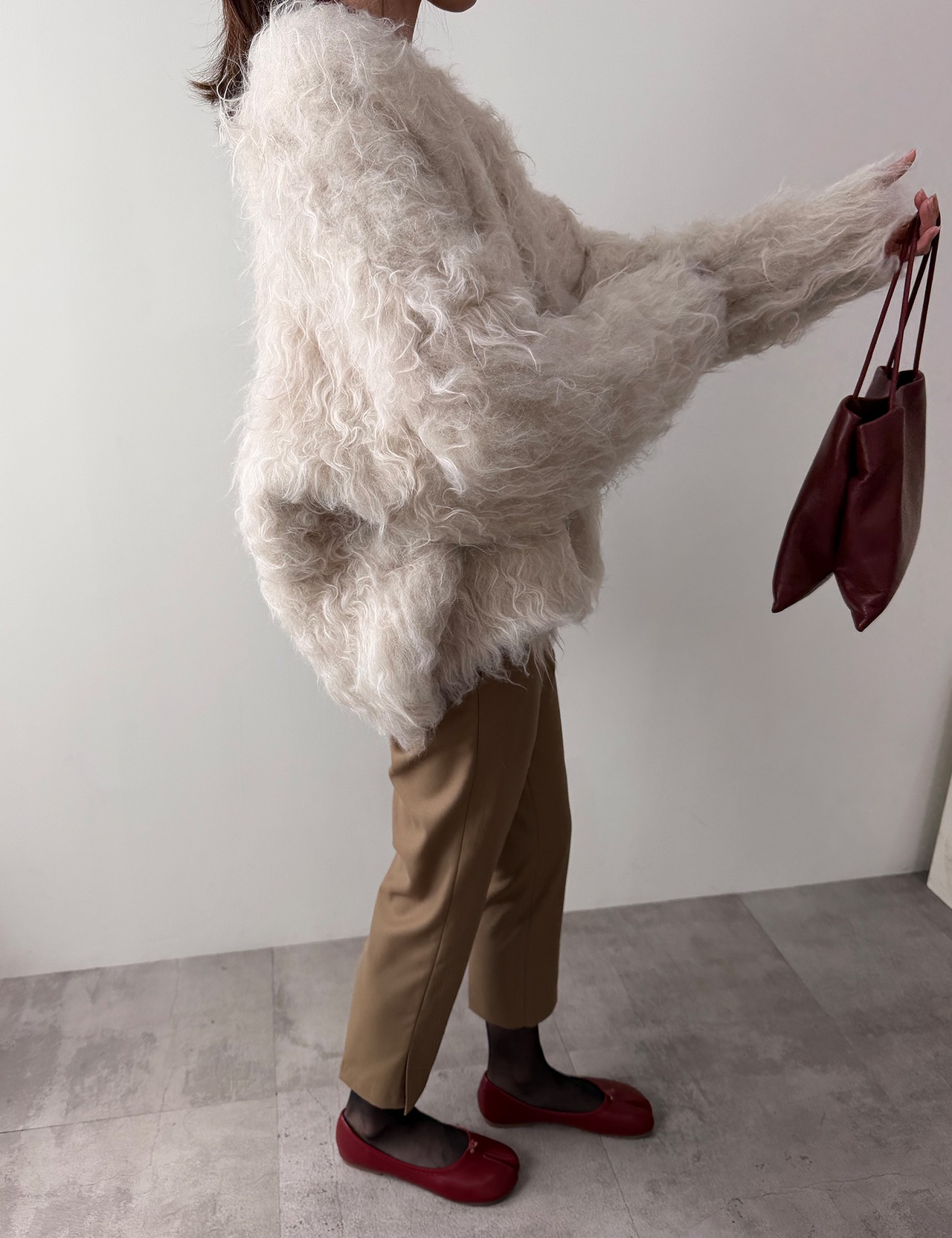 【新作5％OFF・3日間】Shaggy Volume Cardigan(Beige)_7colors