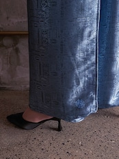 333 original/Embroidery silk wrap pants (BLUE)