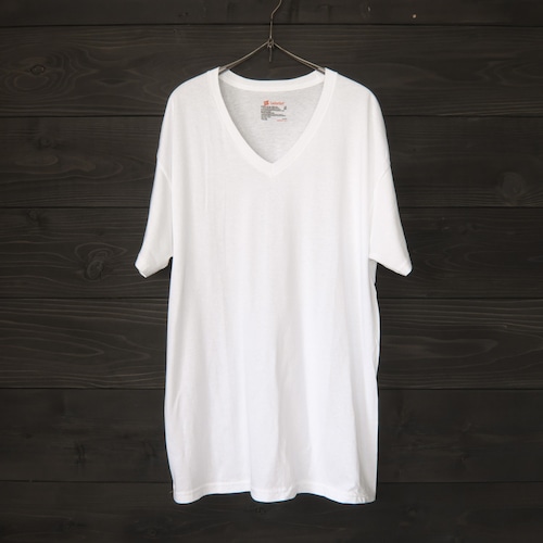 Hanes VネックT White L