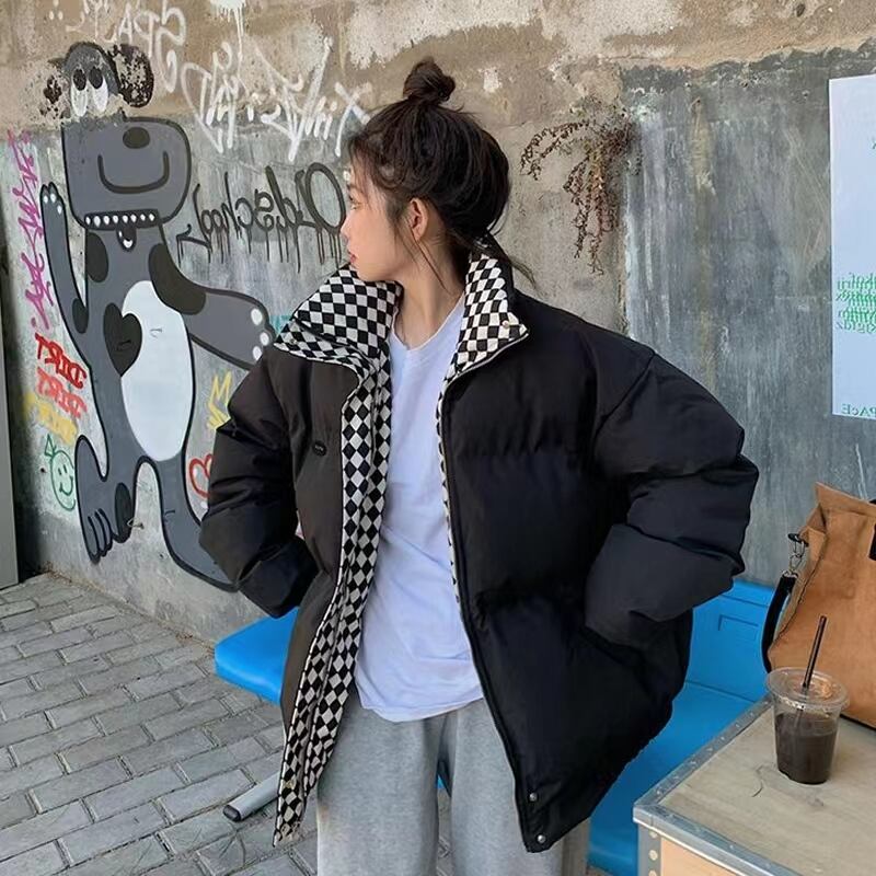 ゆったりとした暖かいウォッシュドコットンジャケット冬のトレンドイン