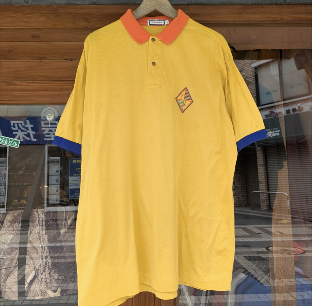 90s yves saint laurent logo 刺繍 polo shirt 小岩店