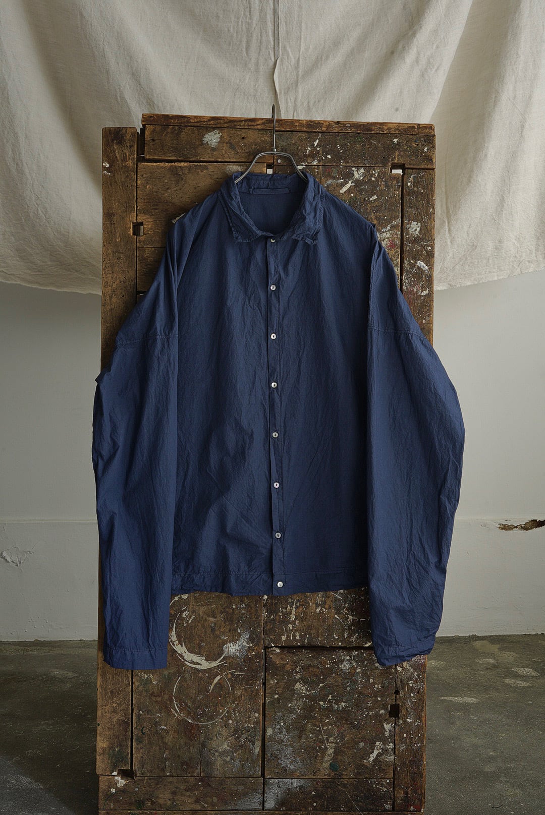 ALBUM DI FAMIGLIA - UNISEX COLLAR SHIRT / NAVY