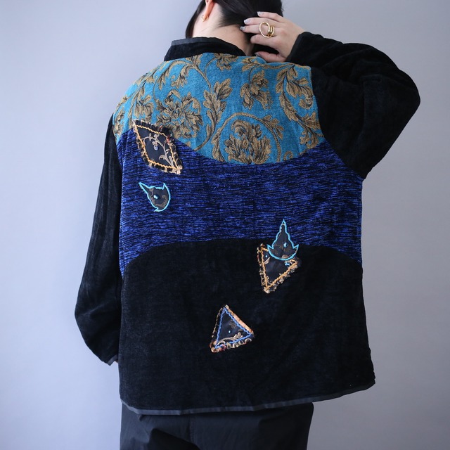 cold coloring multi switching design over silhouette special jacket