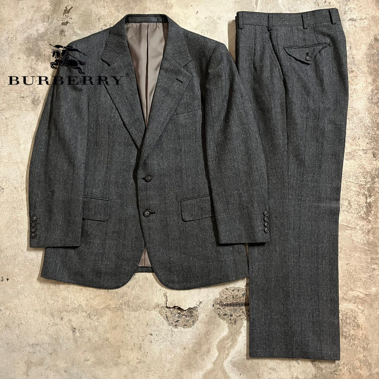 〖BURBERRY〗90’s Lamb wool setup suit/バーバリー 90年代 ラムウール セットアップ  スーツ/msize/#0423/osaka | 〚ETON_VINTAGE〛 powered by BASE