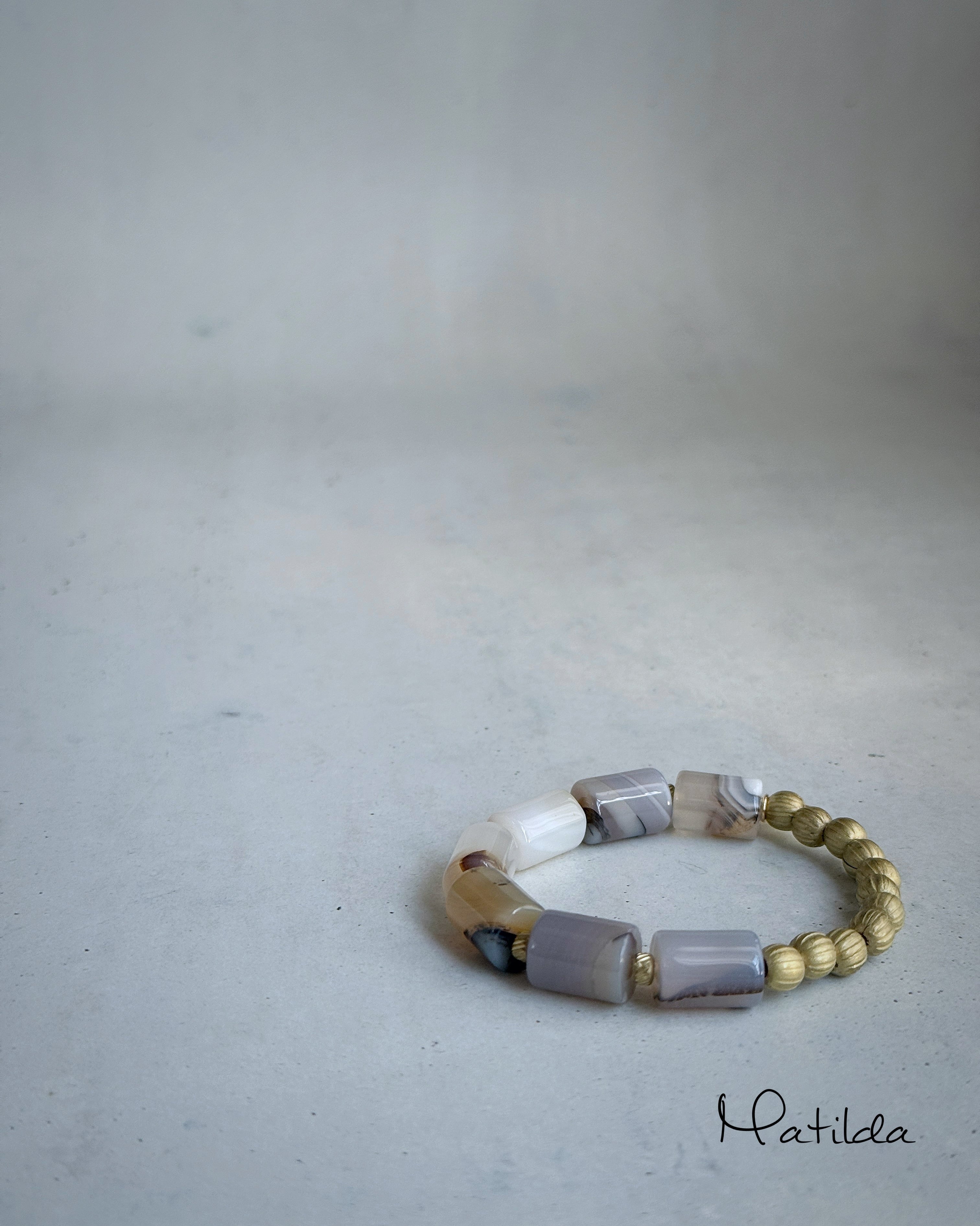 bicolor bracelet(モンタナアゲート×真鍮)