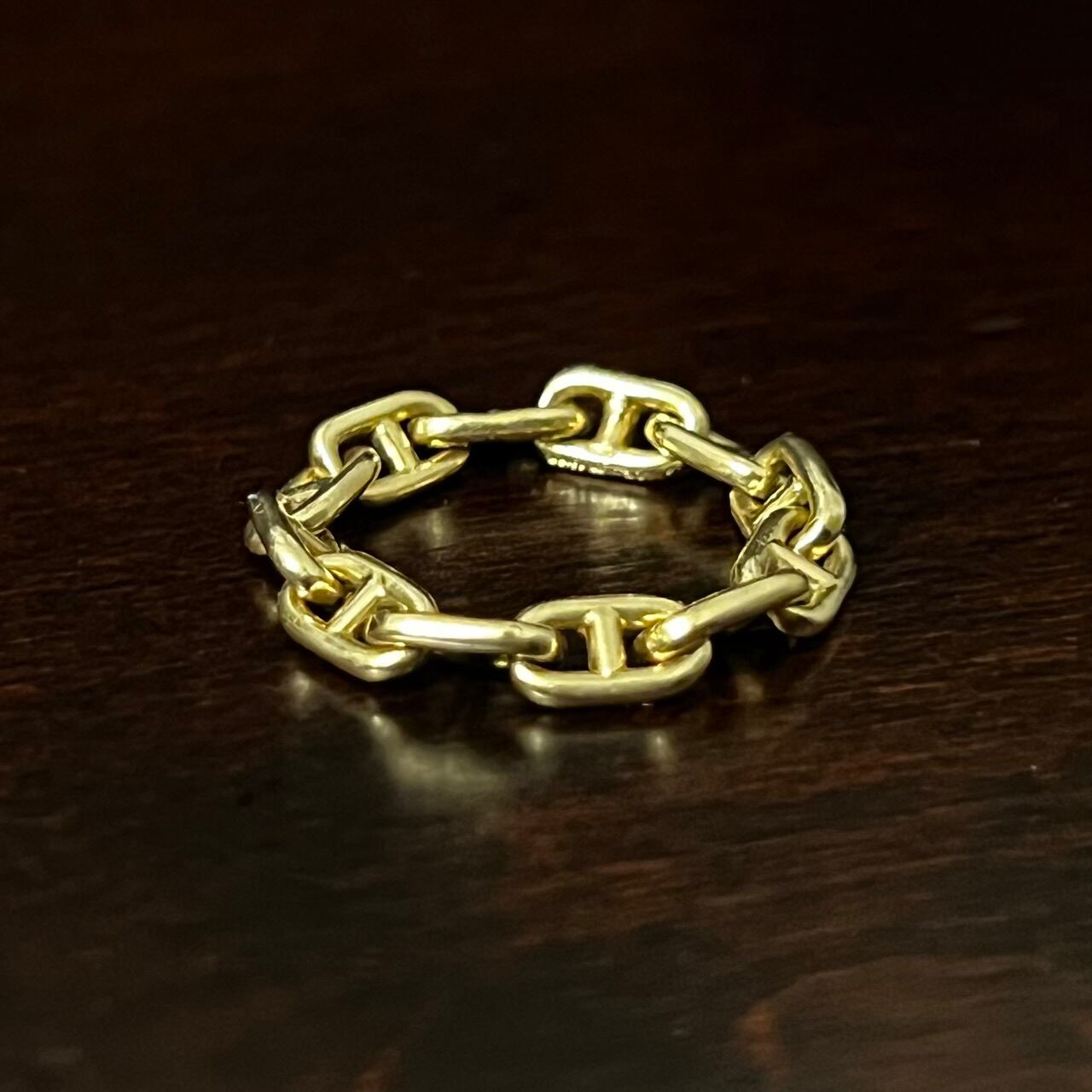 VINTAGE HERMES Chaine d'Ancre Ring 18K Yellow Gold | ヴィンテージ