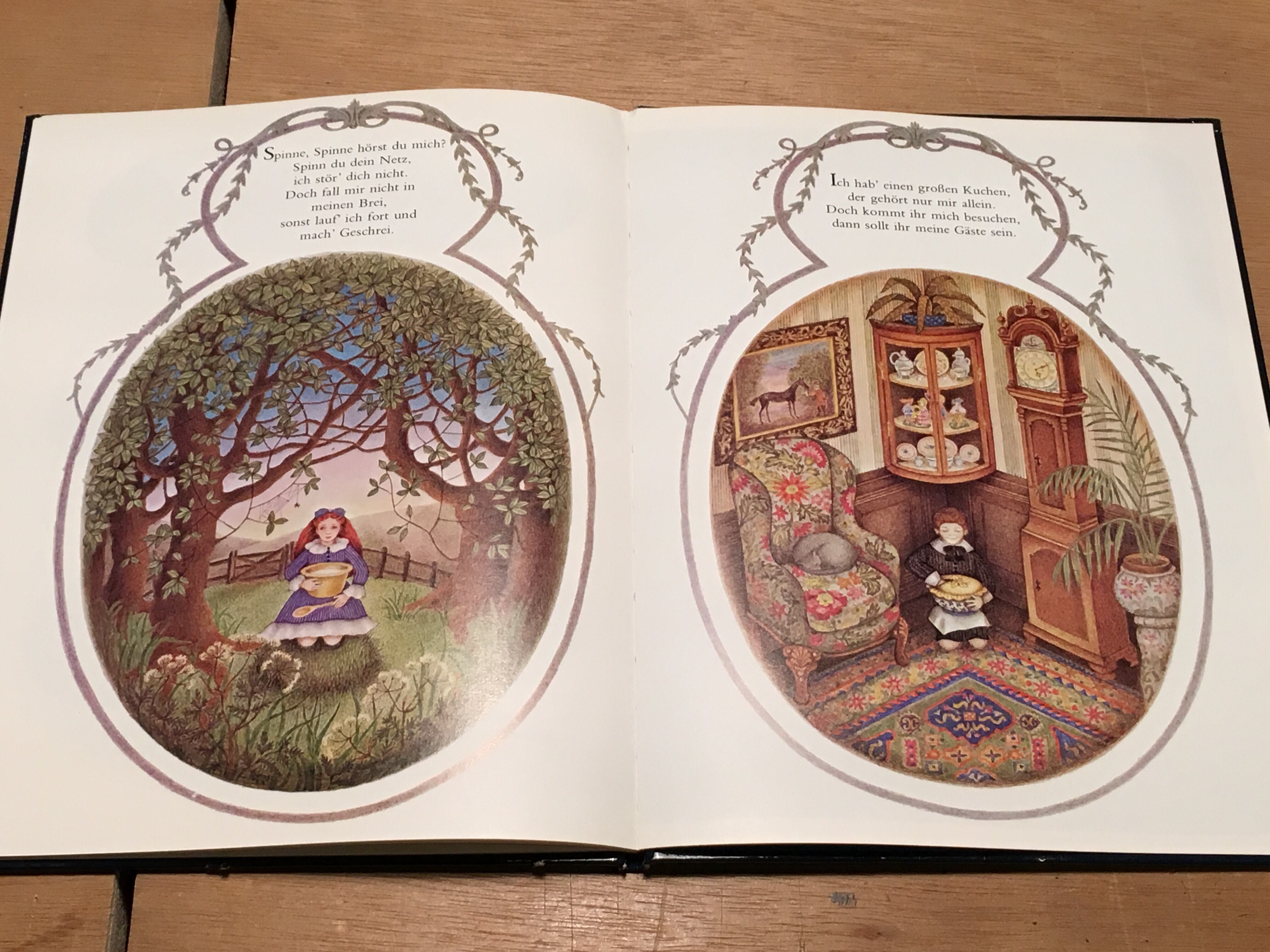 珍品ヴィンテージ マザーグースのビスクドールと絵本のセット マザーグースの歌がきこえる（ドイツ語絵本）/ 絵：二コラ・ベイリー