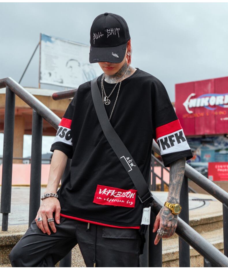 全2色 Tシャツ カットソー プリント カジュアル ストリート 