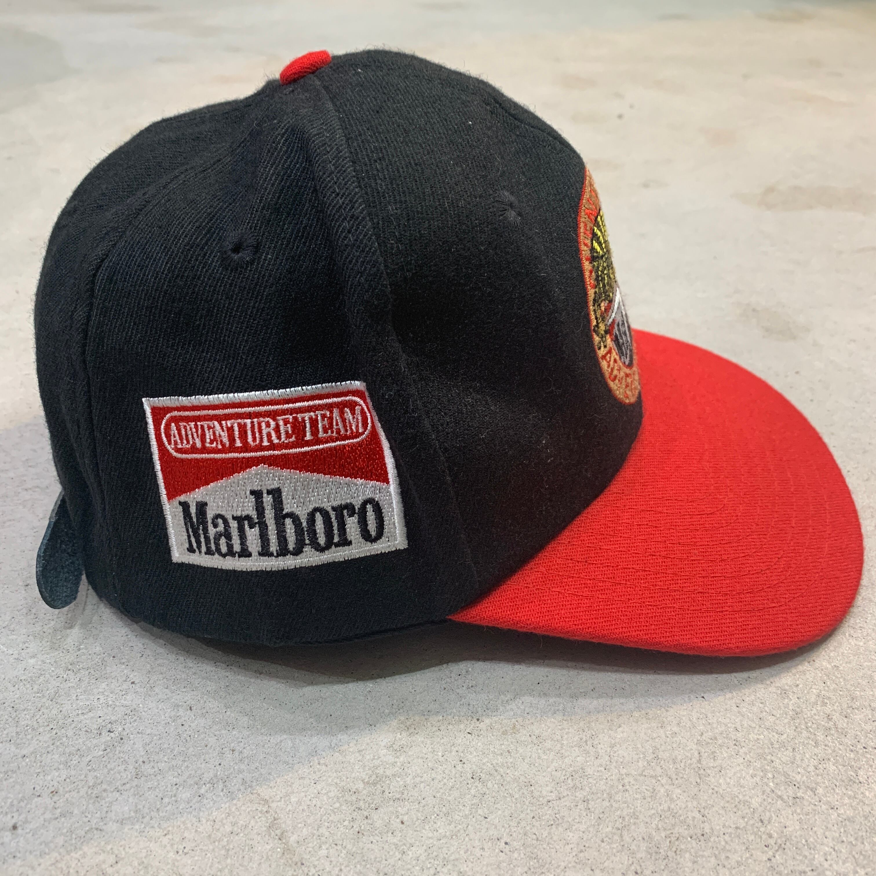 90s Marlboro マルボロキャップ リザード刺繍 ブラック フリー | 古着