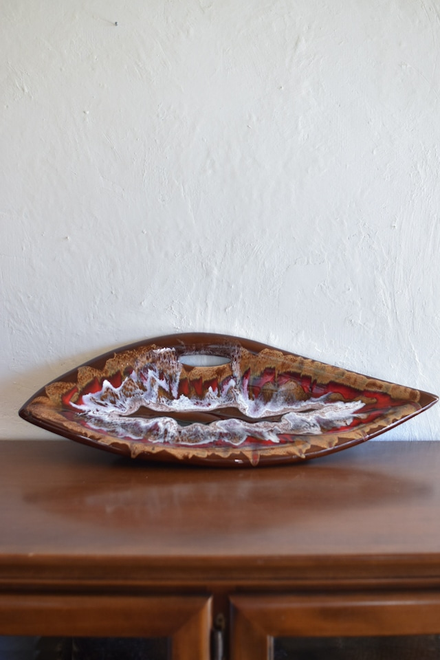 1960-70s Leaf motif ceramic plate