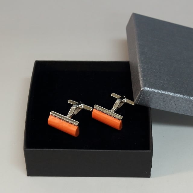 珊瑚 /スウィヴル(レバー)式 カフスボタン cuff links db12237-c | こ